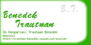 benedek trautman business card